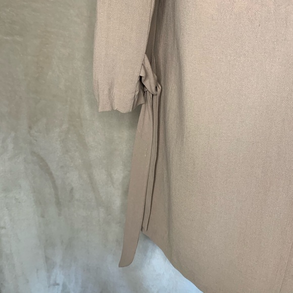 Boho Long Duster Open Drape Casual Lightweight in Taupe Khaki Tan MUSTARD SEED S - Picture 8 of 11